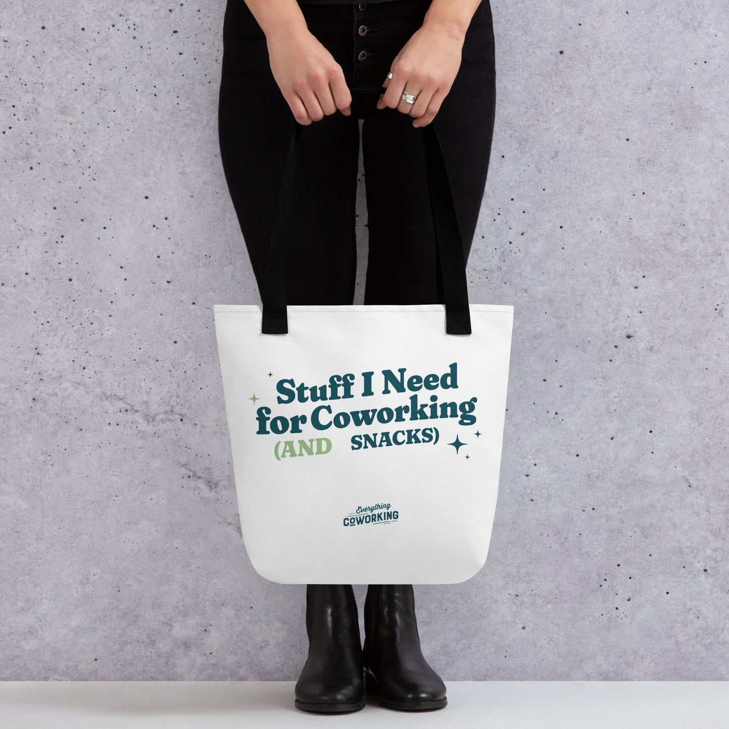 Tote Bag - Stuff I Need For Coworking And Snacks