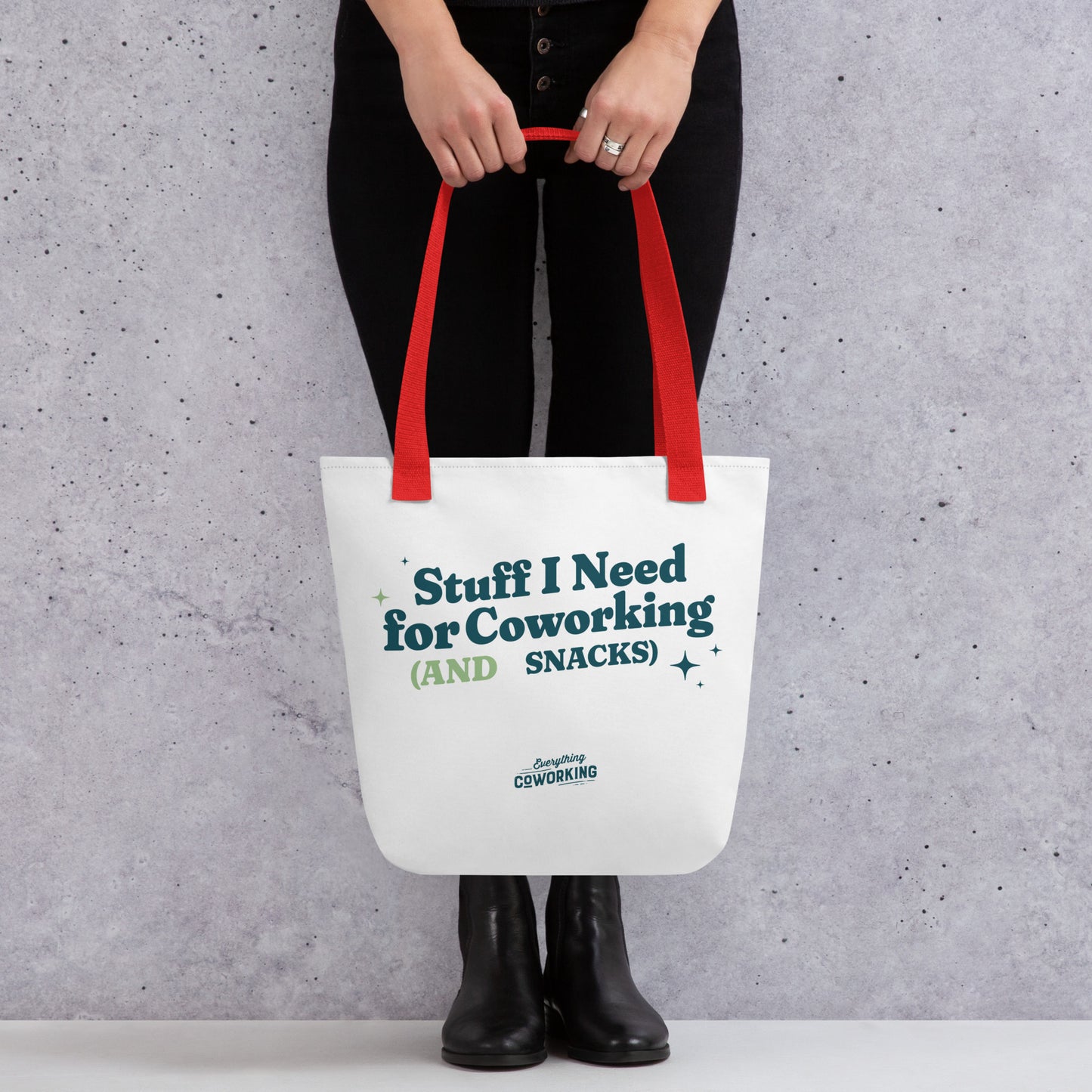 Tote Bag - Stuff I Need For Coworking And Snacks