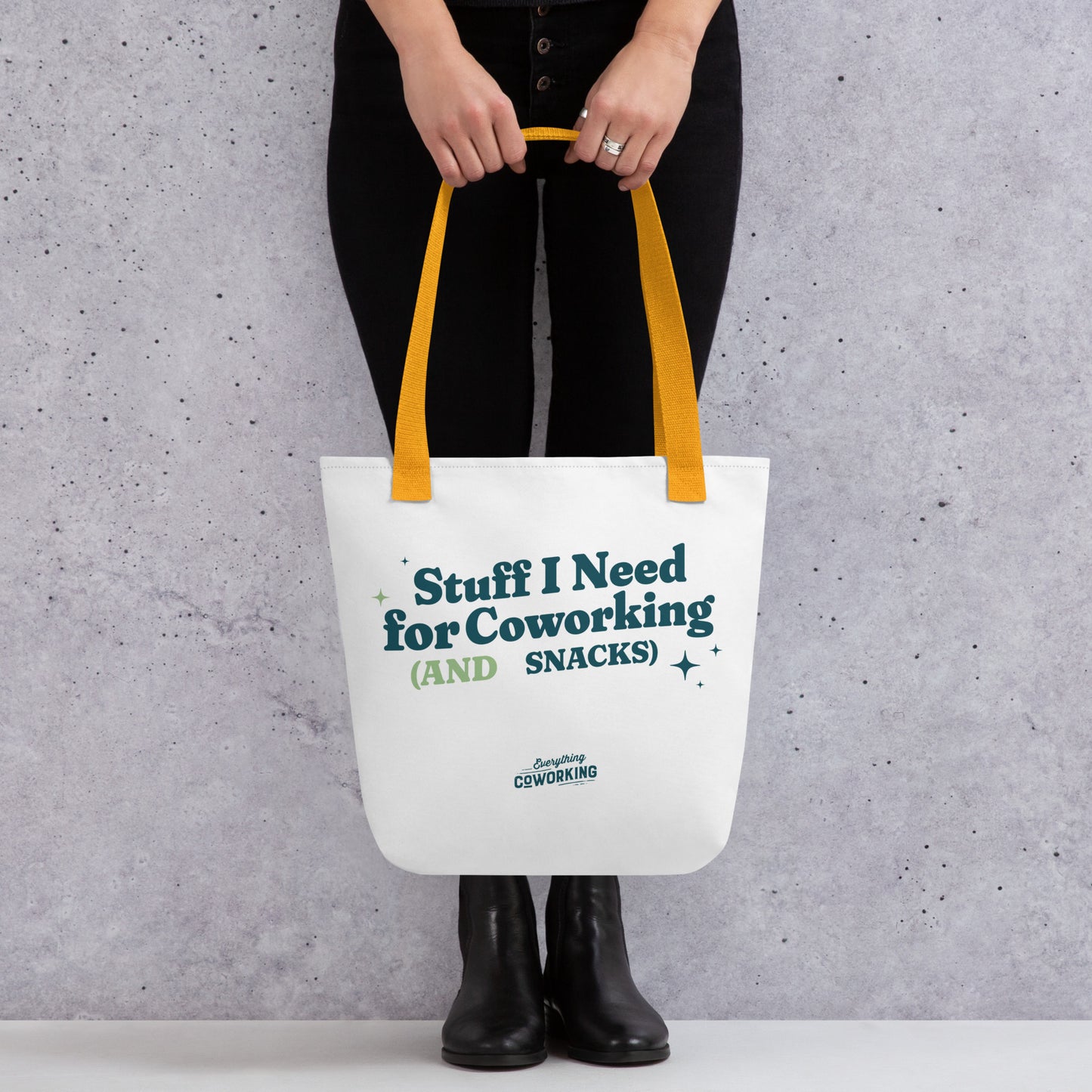 Tote Bag - Stuff I Need For Coworking And Snacks
